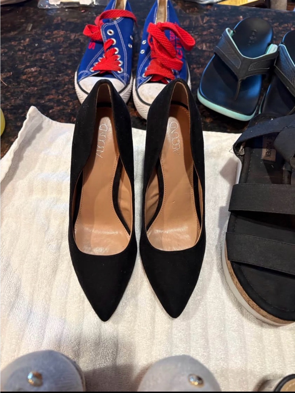 Black Pointed Toe Pumps by Abo